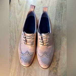 Victoria Varrasso Pink Leather Brogue Loafers